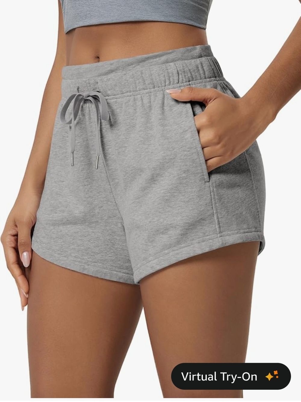 Women’s Gray Athletic Shorts with Pockets